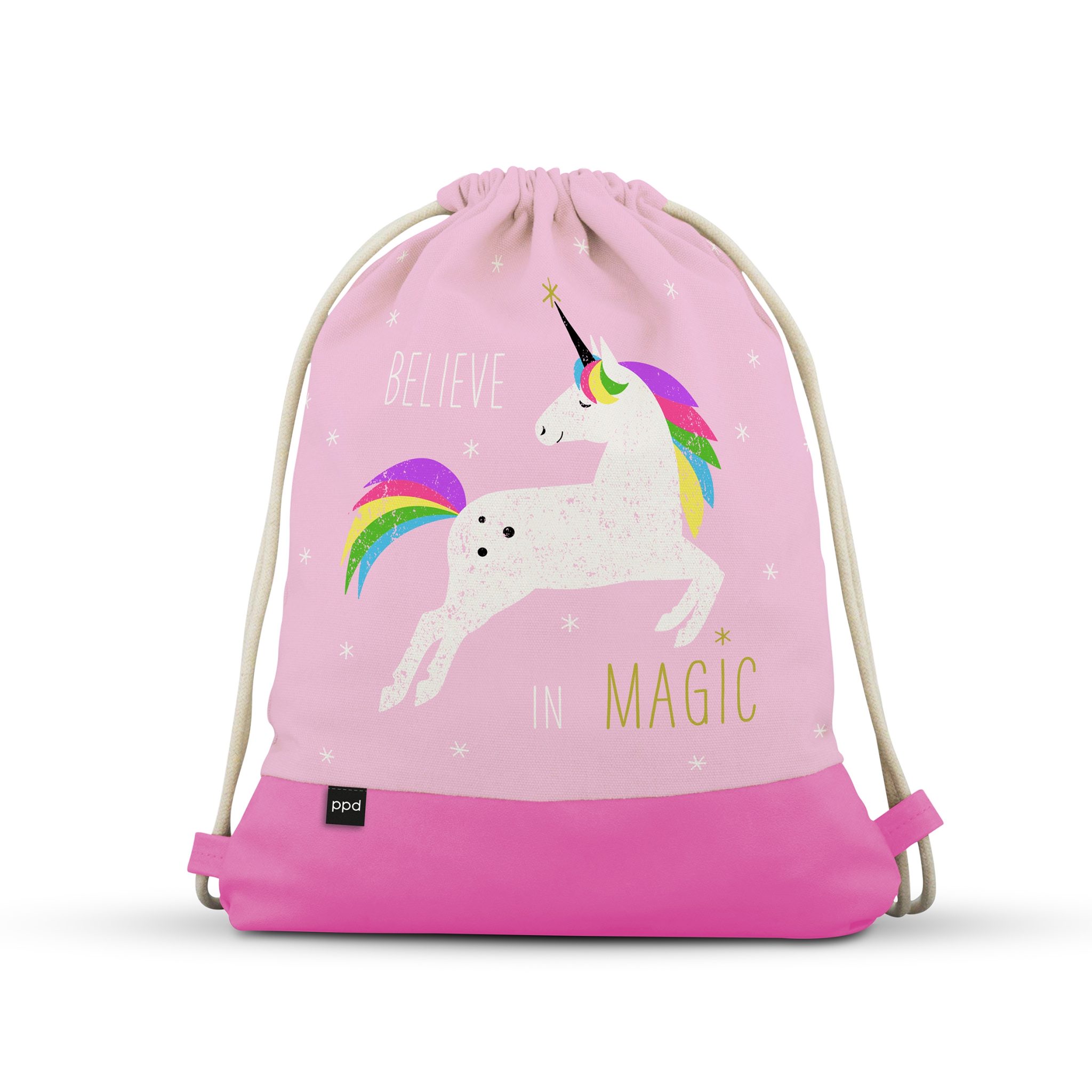Torba miejska - City Bag with Leatherette Pink Unicorn