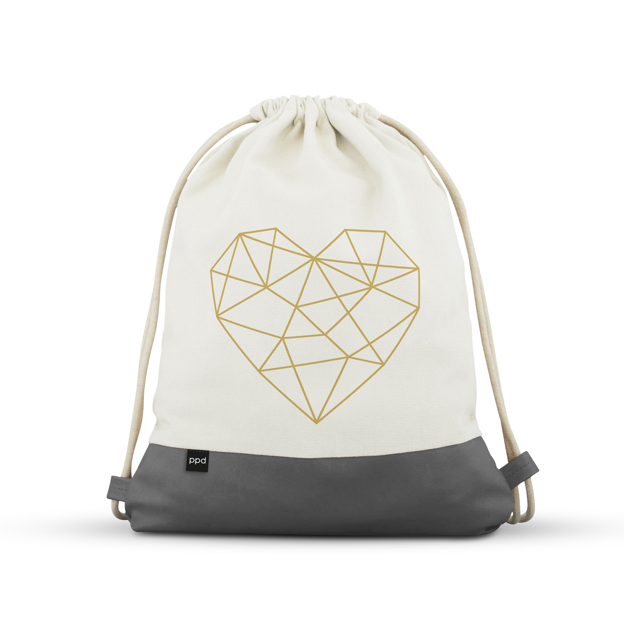 Torba miejska - City Bag with Leatherette Geometric Heart