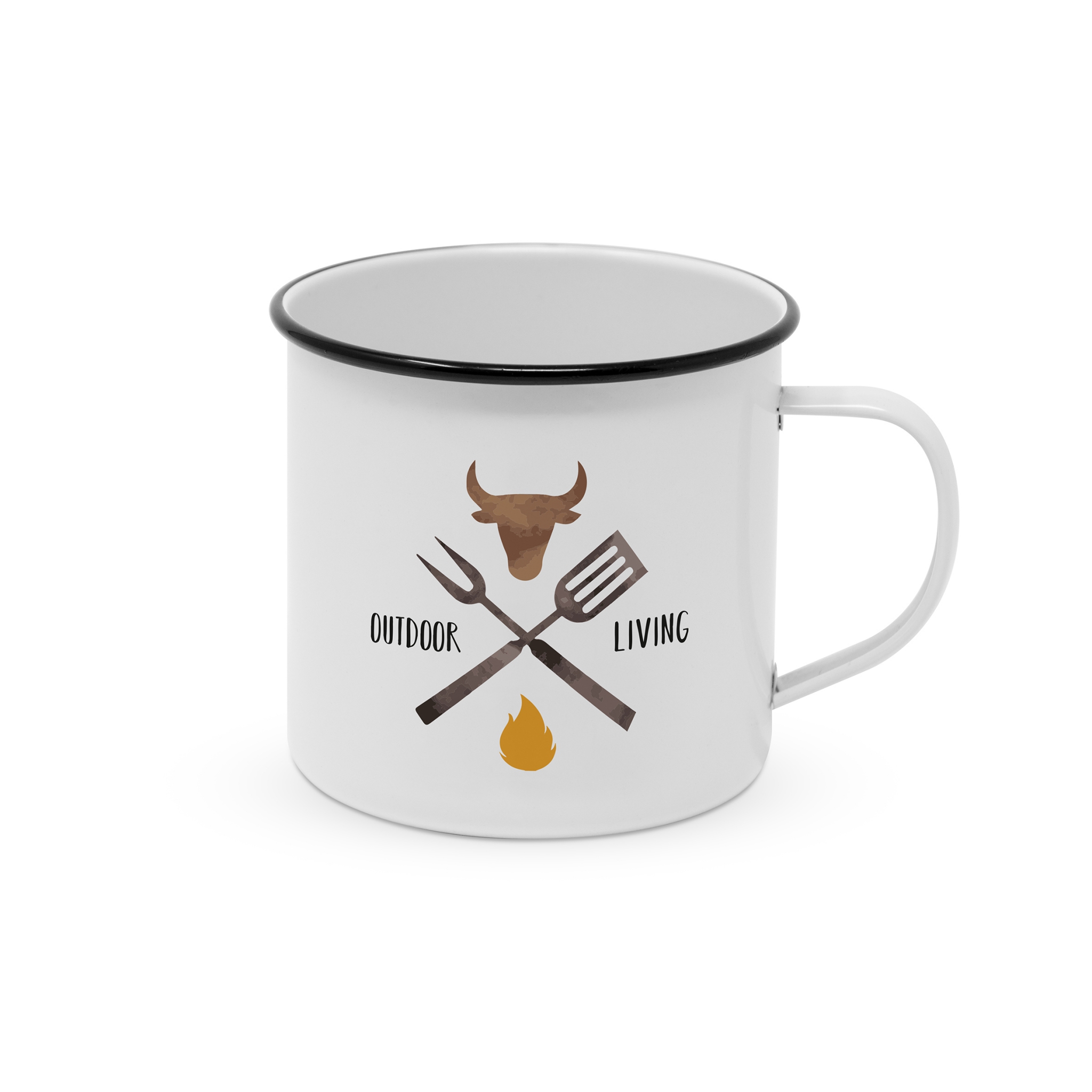 Metal Cup - Happy Metal Mug Grillparty, eat, barbecue, barbecue Metal Cup - Happy Metal Mug Grillparty