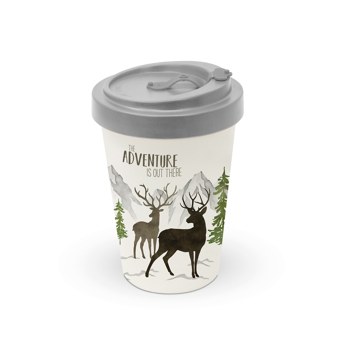 Bamboo mug To-Go - Adventure Deer white Travel Mug