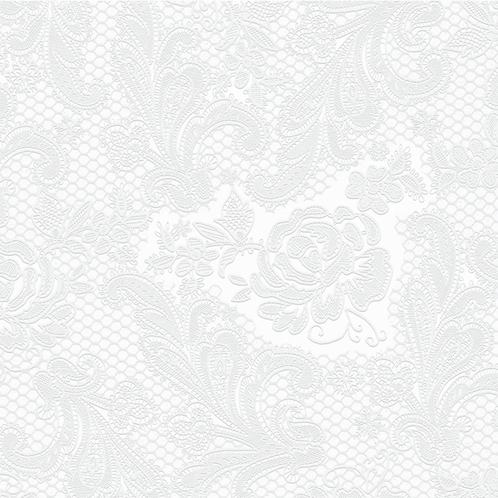 Napkins 33x33 cm - Lace embossed pearl 33x33