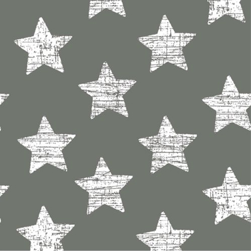 30 Servietten 33x33 cm - Vintage Stars grau