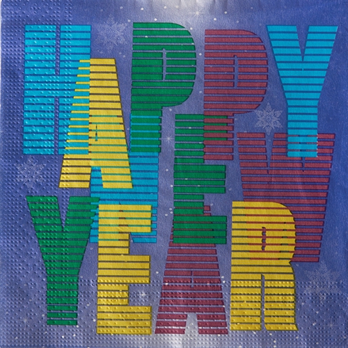 20 serwetek 33x33 cm - Colourful Happy New Year 