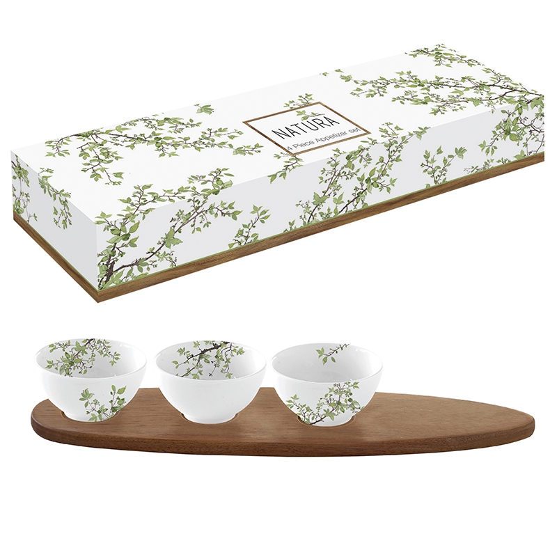 Porcelain bowl - Natura, plants, twigs, leaves Porcelain bowl - Natura