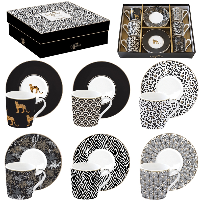 Set Tassen 100ml - Coffee Mania - SAVA, Muster, Ornamente, Leopard Set Tassen 100ml - Coffee Mania - SAVA