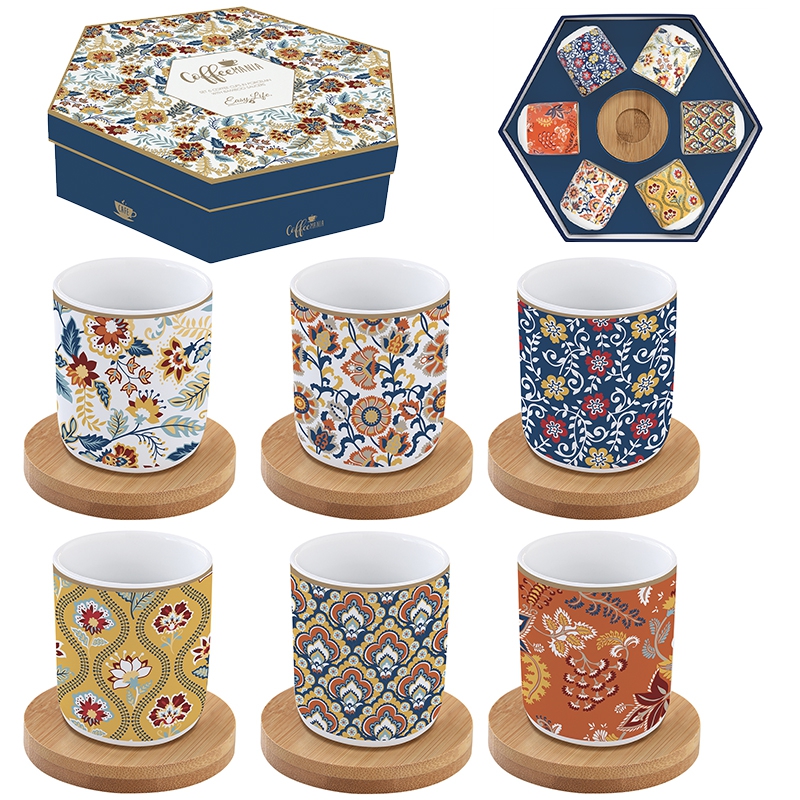 Set of cups 110ml - Coffee Mania - ABUN, flowers, samples, ornaments Set of cups 110ml - Coffee Mania - ABUN