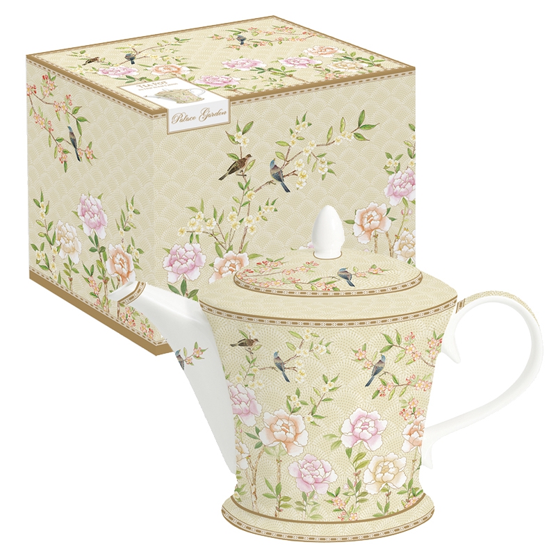 Teapot - Palace Garden floral, roses, birds Teapot - Palace Garden floral