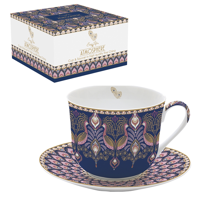 Porzellan-Tasse - Atmosphere, Vögel, Muster, Ornamente Porzellan-Tasse - Atmosphere