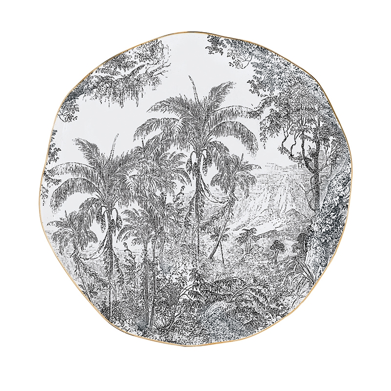 Porcelain plate 26cm - Rain Forest, palms, Jungle Porcelain plate 26cm - Rain Forest