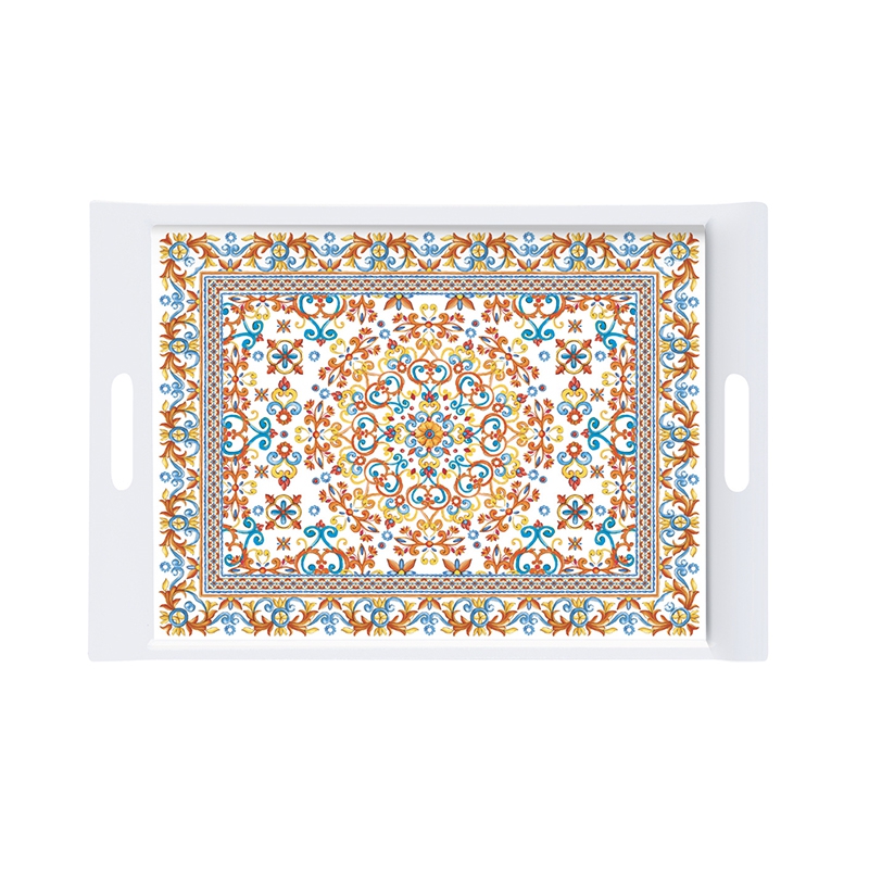 Tablett - Mediterraneo orange, Muster, Ornamente Tablett - Mediterraneo orange