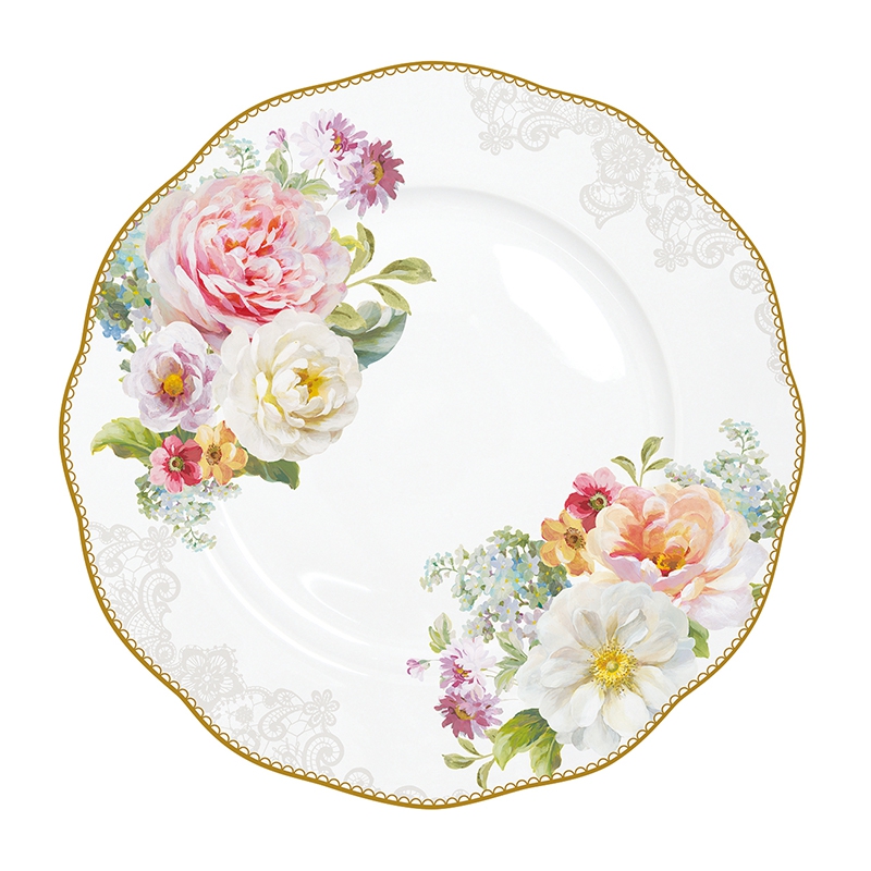 Płyta porcelanowa 27cm - Romantic Lace, róże Płyta porcelanowa 27cm - Romantic Lace