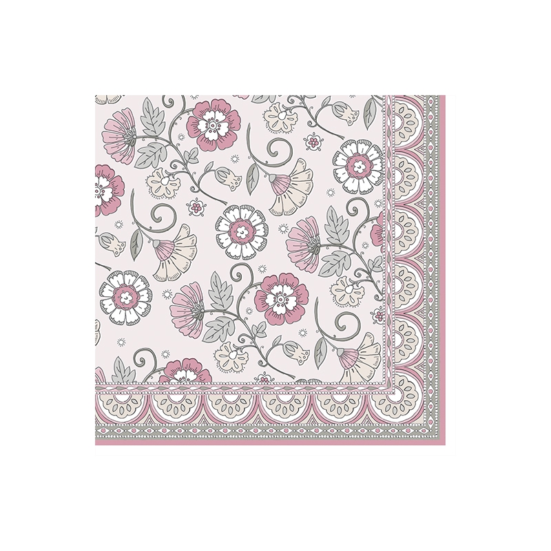 餐巾33x33厘米 - Kalamkari pink