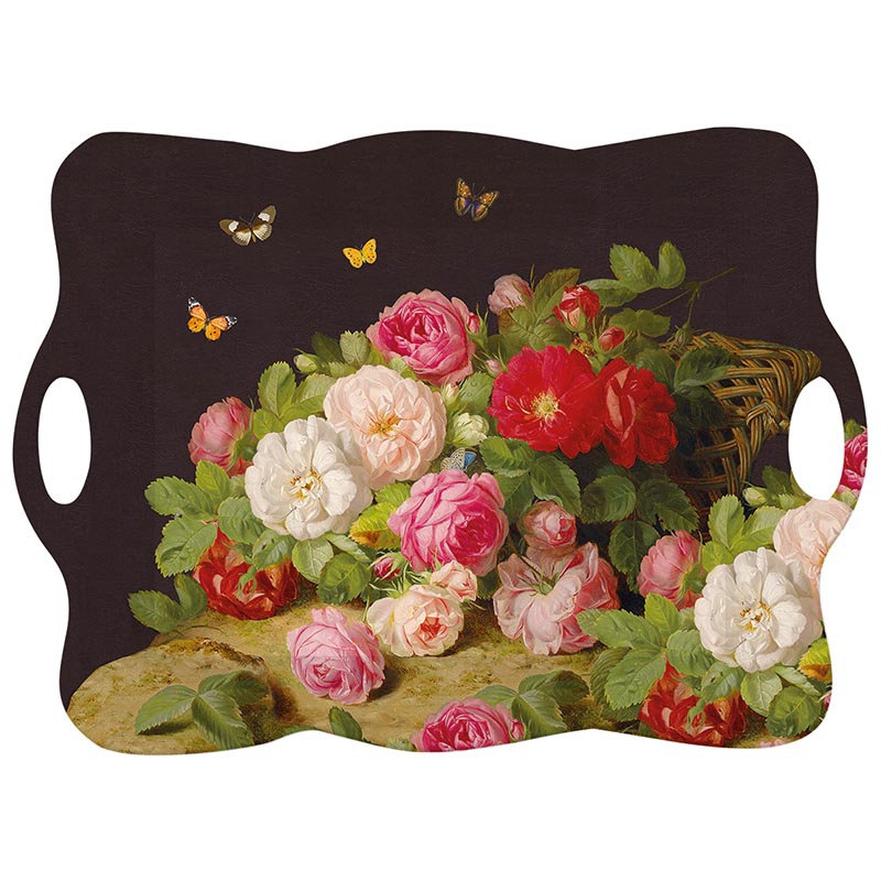 Tablett - Victorian Garden, Rosen, Schmetterlinge Tablett - Victorian Garden