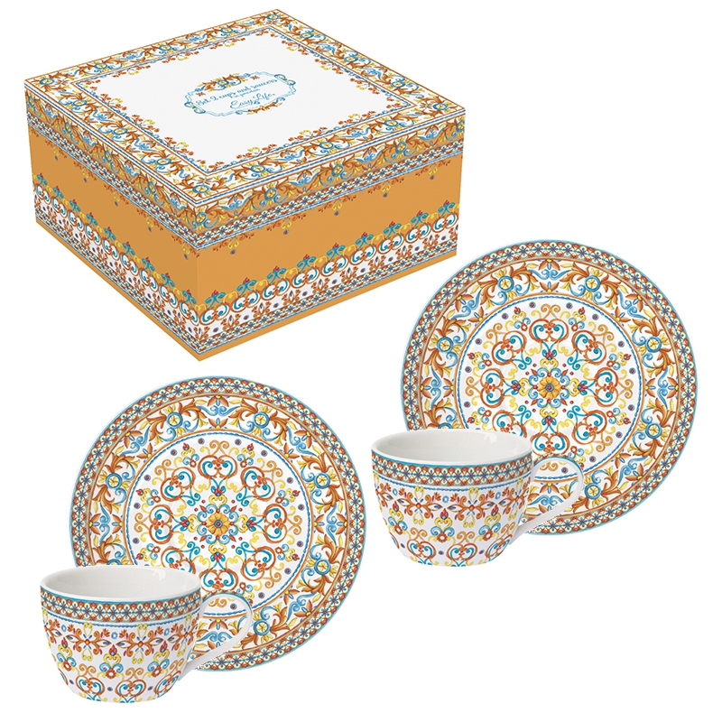Porcelain Cup - Mediterraneo orange, samples, ornaments Porcelain Cup - Mediterraneo orange