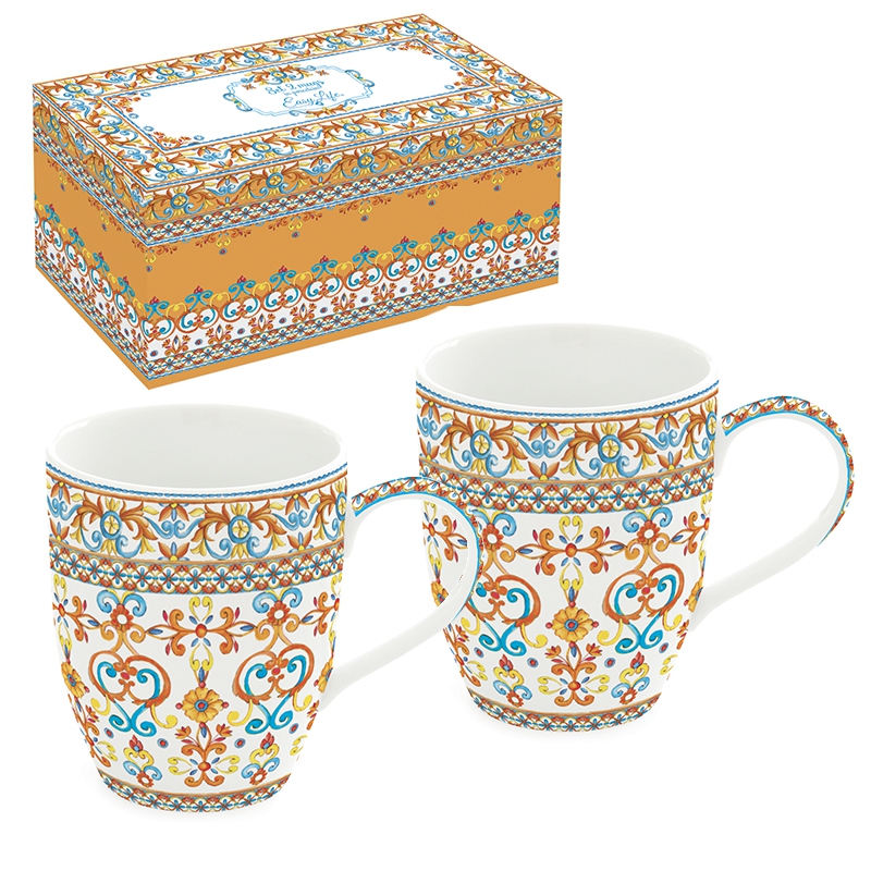 Porcelain Cup - Mediterraneo orange, samples, ornaments Porcelain Cup - Mediterraneo orange