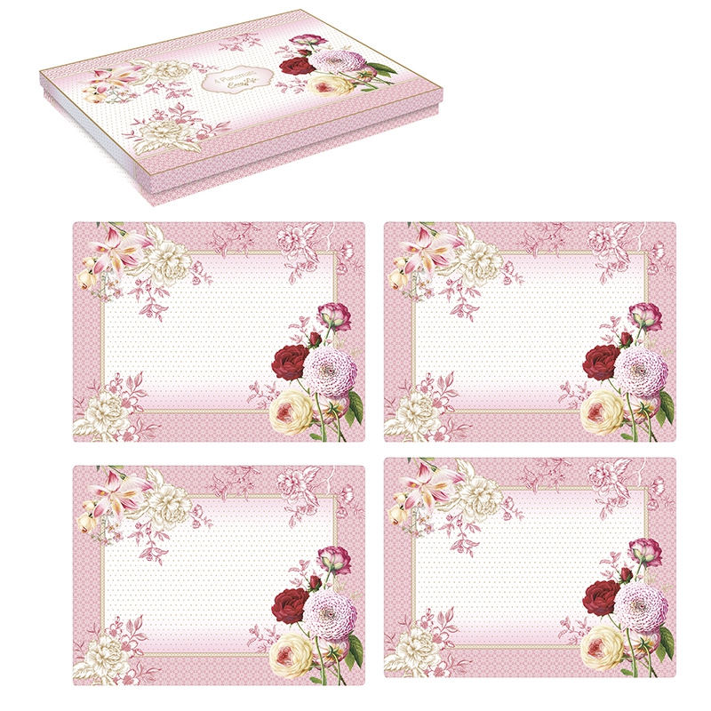 Kork Tischsets - Renaissance, Rosen, Dahlien Kork Tischsets - Renaissance