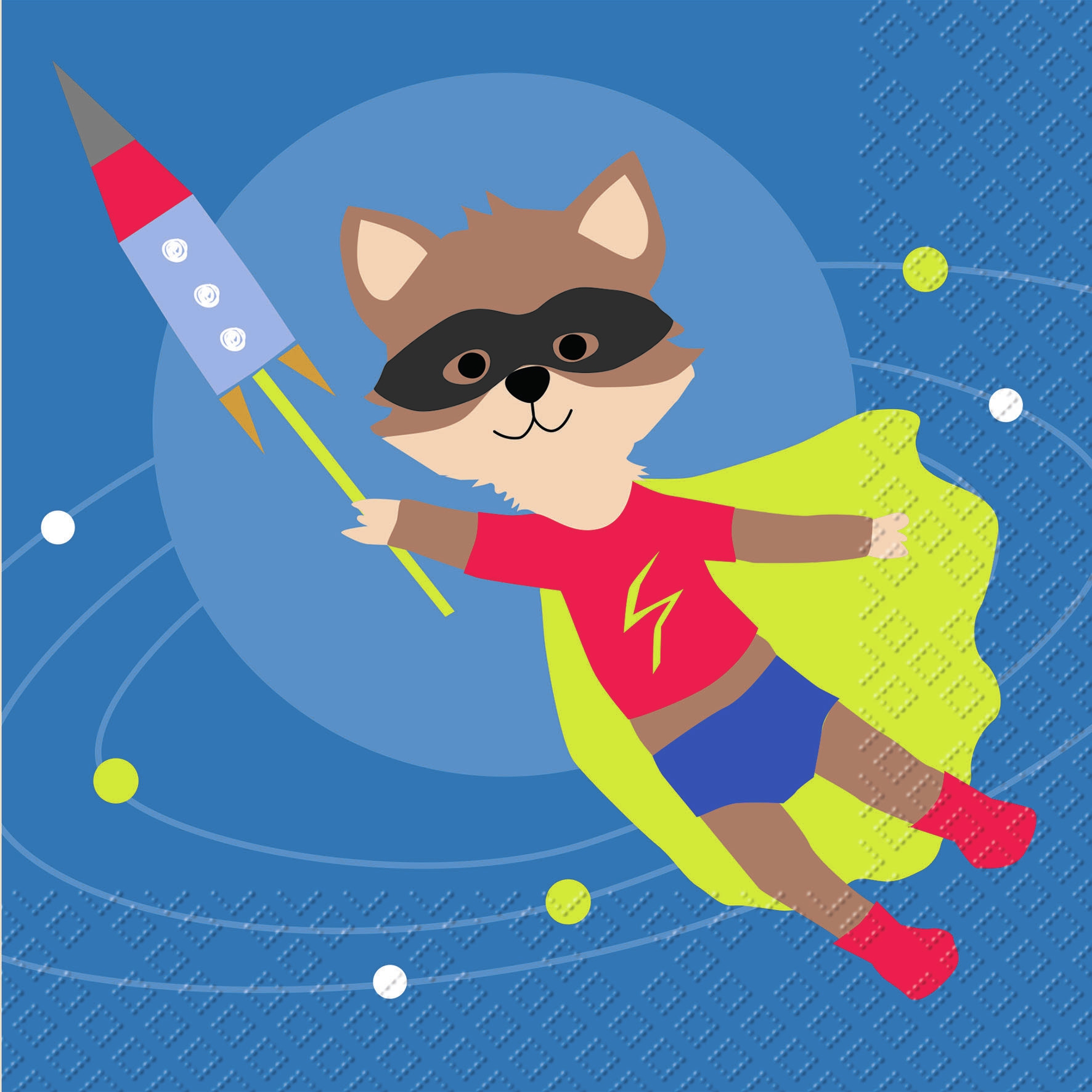 Napkins 33x33 cm - Flash, fox, points, Rocket, Drawing Trick Napkins 33x33 cm - Flash