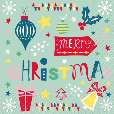 Servietten 33x33 cm - Linda tk, Sterne, Schriften, Baumschmuck, Ilex, Pflanzen Servietten 33x33 cm - Linda tk