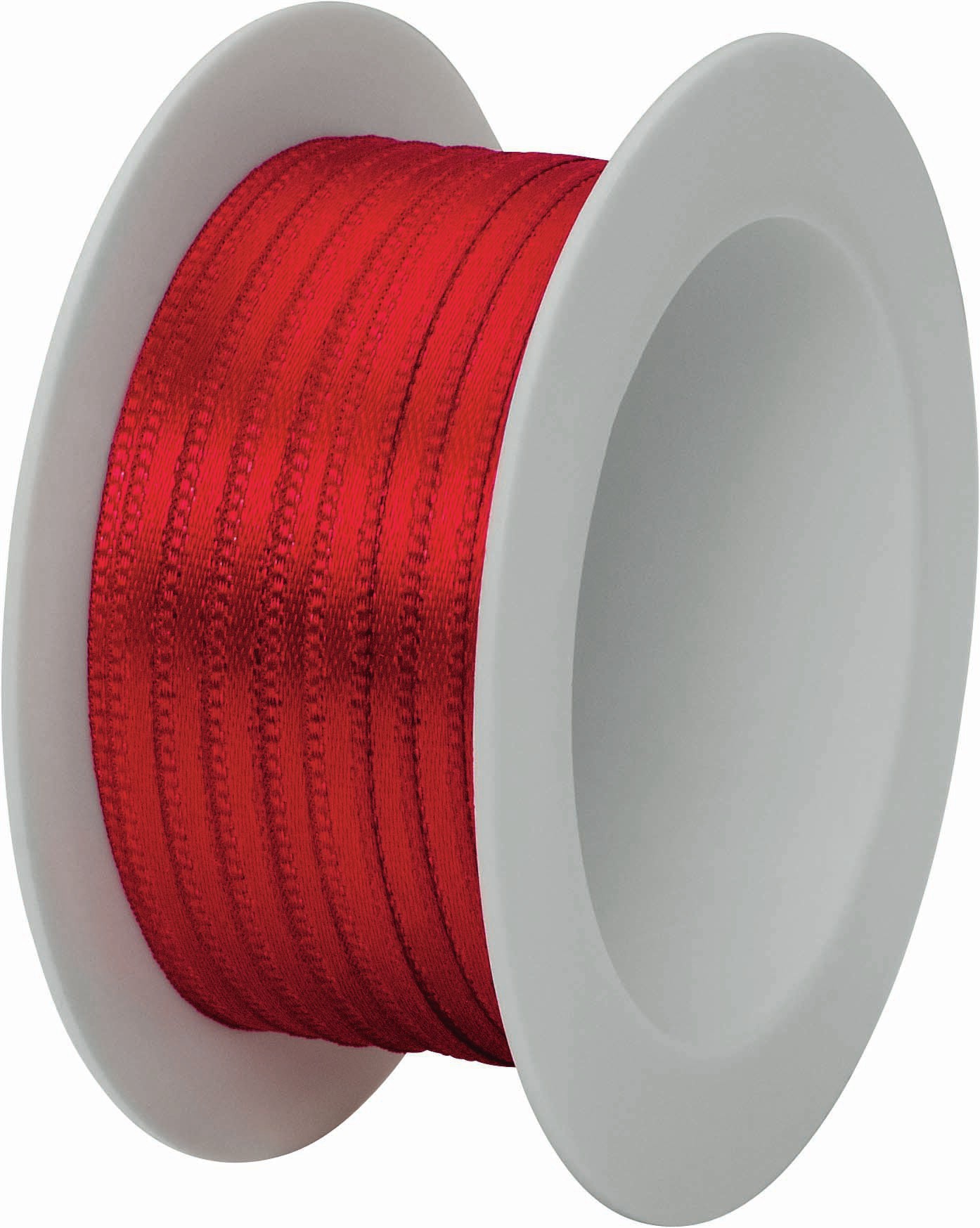 Doppel-Satinband - Satin Spule 3mm, rot Doppel-Satinband - Satin Spule 3mm