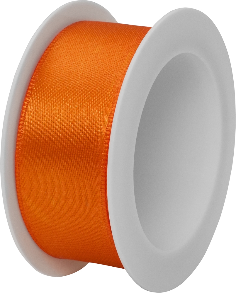 Double satin ribbon - Satin Spule 25mm, orange Double satin ribbon - Satin Spule 25mm