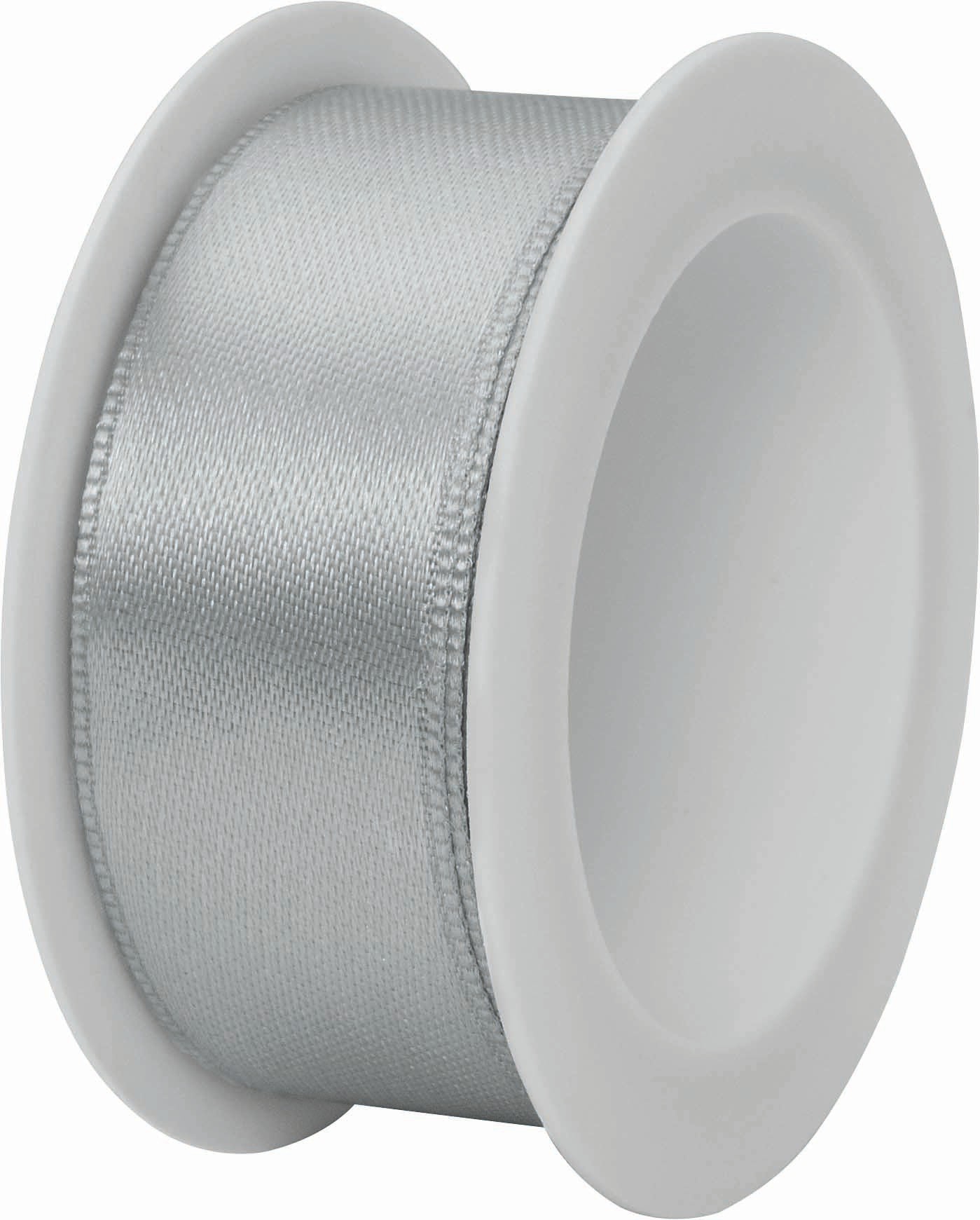 Double satin ribbon - Satin Spule 25mm, grey Double satin ribbon - Satin Spule 25mm