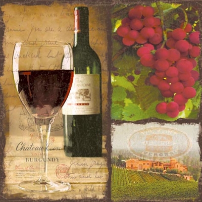 Napkins 24x24 cm - Tinto, grapes, Wine, champagne, Fruits Napkins 24x24 cm - Tinto