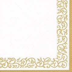 Servietten 24x24 cm - Romantic Border gold-white, Muster