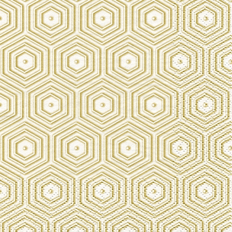Servietten 24x24 cm - Geometric Hipster gold/white