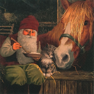 Napkins 33x33 cm - Nisse with Horse