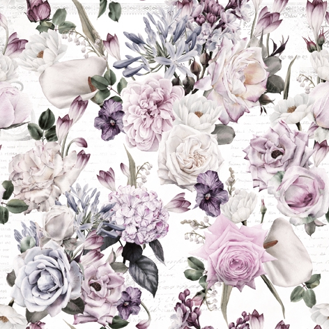 Napkins 33x33 cm - Kukkien Iloa, roses,  flowers