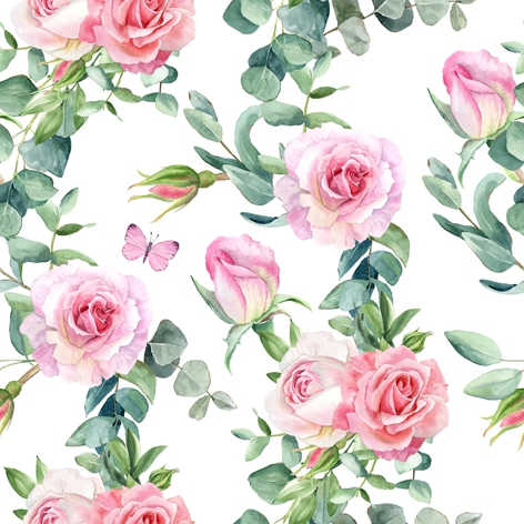Tovaglioli 33x33 cm - Zarcillos de Rosa, Le rose,  I fiori