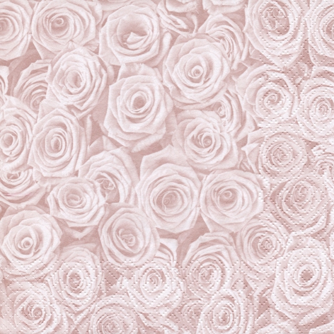 Guardanapos 33x33 cm - Beaucoup de Roses shiny rosé