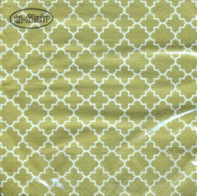 Servietten 33x33 cm - Quattrefoil Lattice gold, Muster, gold, Karos Servietten 33x33 cm - Quattrefoil Lattice gold
