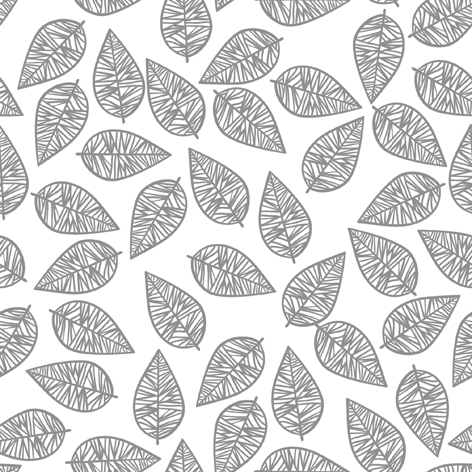 Servilletas 33x33 cm - Feuilles Festives White silver, Hojas,  plata,  blanco,  arte,  patrón,  pintura